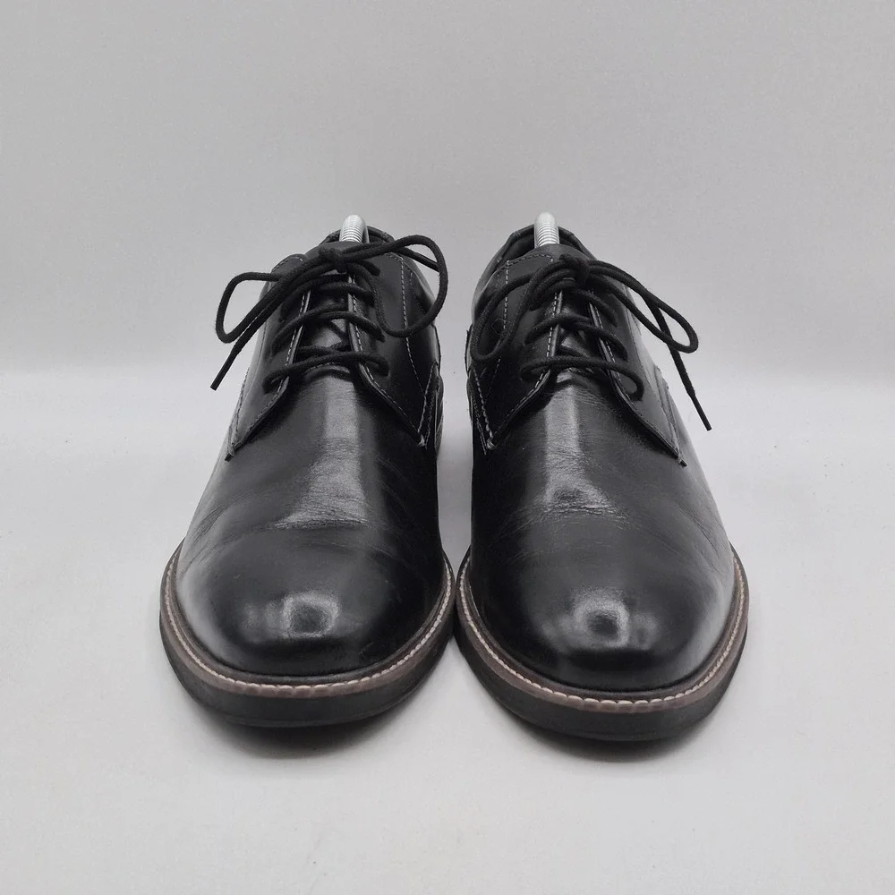 Nunn Bush Shoes Mens Size 10 Black‎ Leather Derby Dress Comfort Gel 81339-001